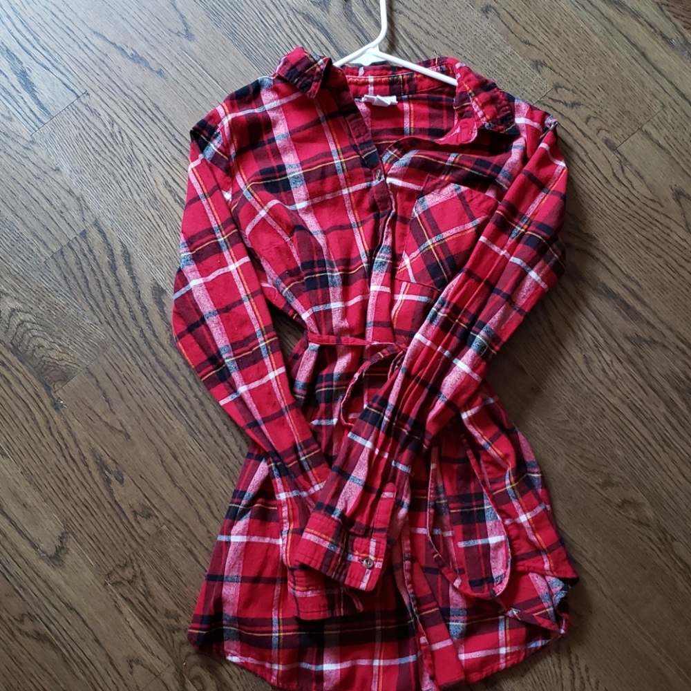 Red Flannel Maternity Shirt